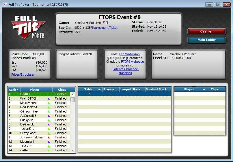 Bart выиграл FTOPS PLO